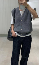 Ärmelloser Pullover aus gestrickter Kaschmirweste